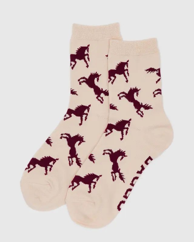 Baggu Crew Sock - Horses