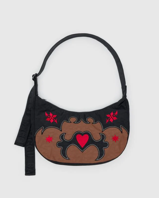 Baggu Medium Nylon Crescent Bag - Western Applique