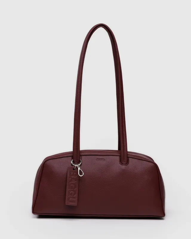 Baggu Recycled Leather Bowler Bag - Mahogany