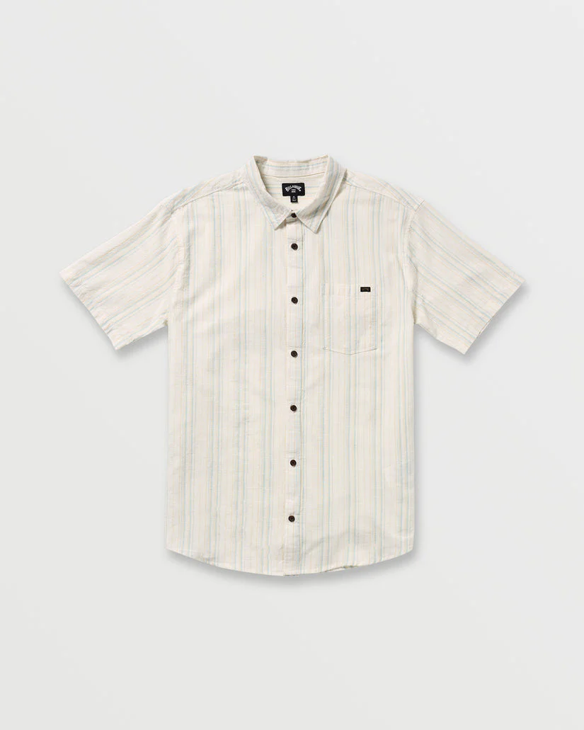 Billabong All Day Stripe Short Sleeve Shirt - Off White - Image 3