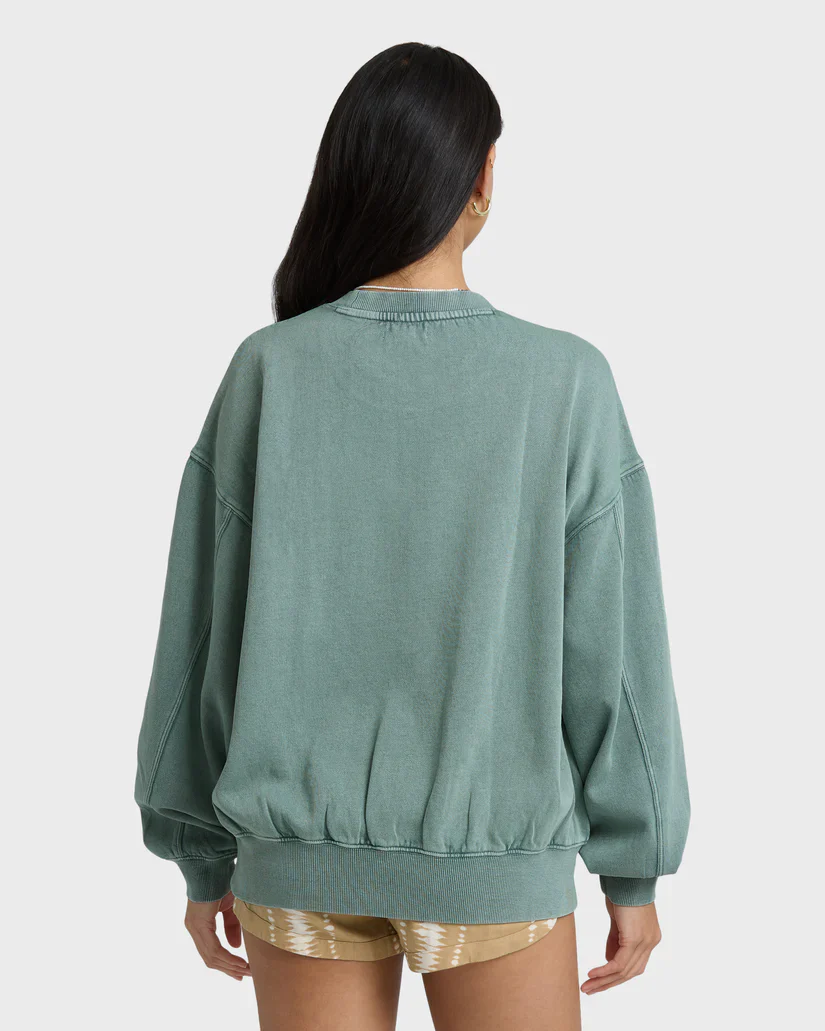 Billabong Bleached Out Kendal Crewneck Sweatshirt - Blue Mist - Image 3