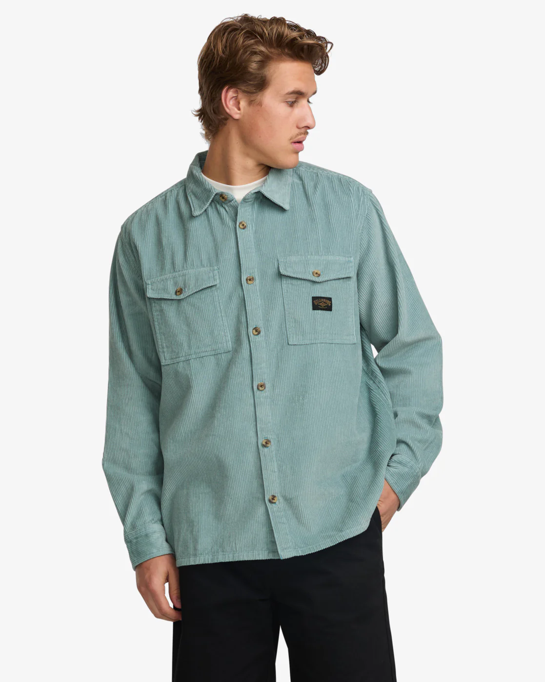 Billabong Bong Days Long Sleeve Cord Shirt - WASHED BLUE