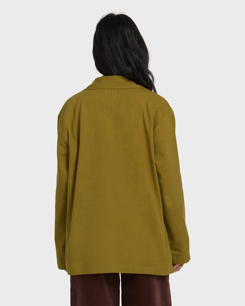 Billabong Floral Fields Shacket - Moss - Image 4