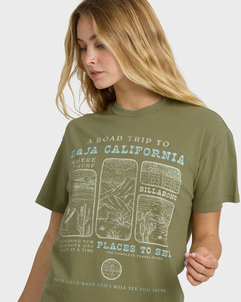 Billabong Flying To The Moon Short Sleeve T-Shirt - Dark Olive - Image 2