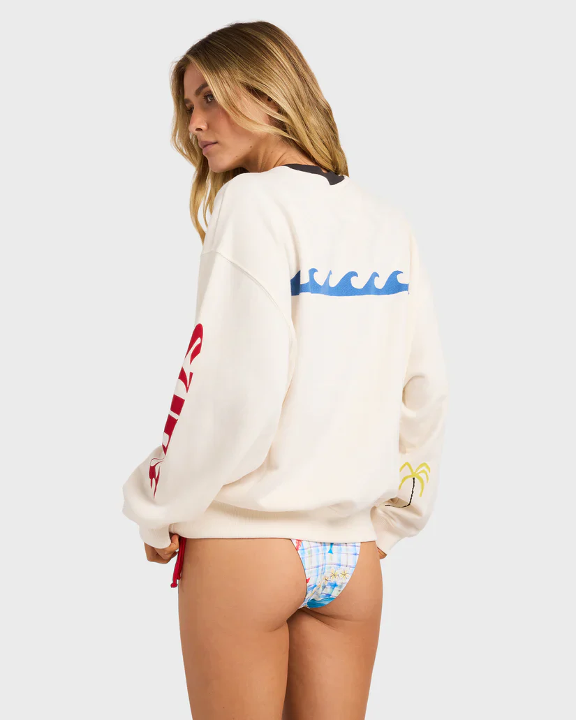Billabong Lottie Hall Crewneck Sweatshirt - Salt Crystal - Image 2
