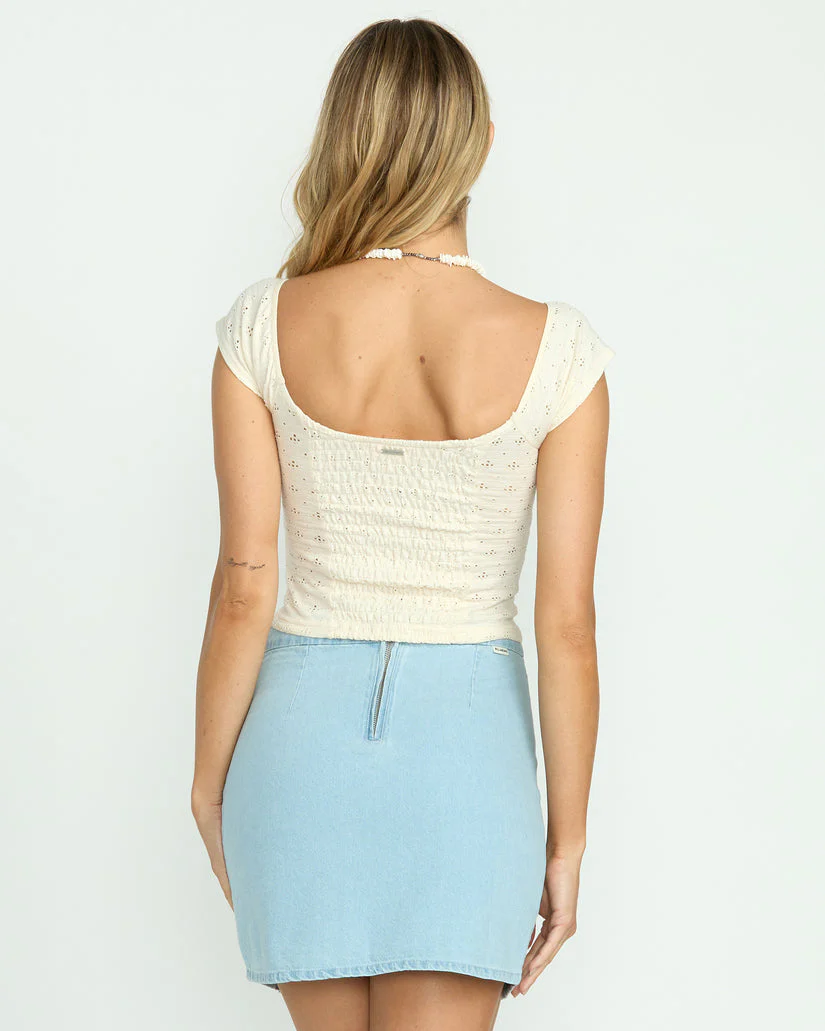 Billabong Mia Tie-Front Top - White Cap - Image 3