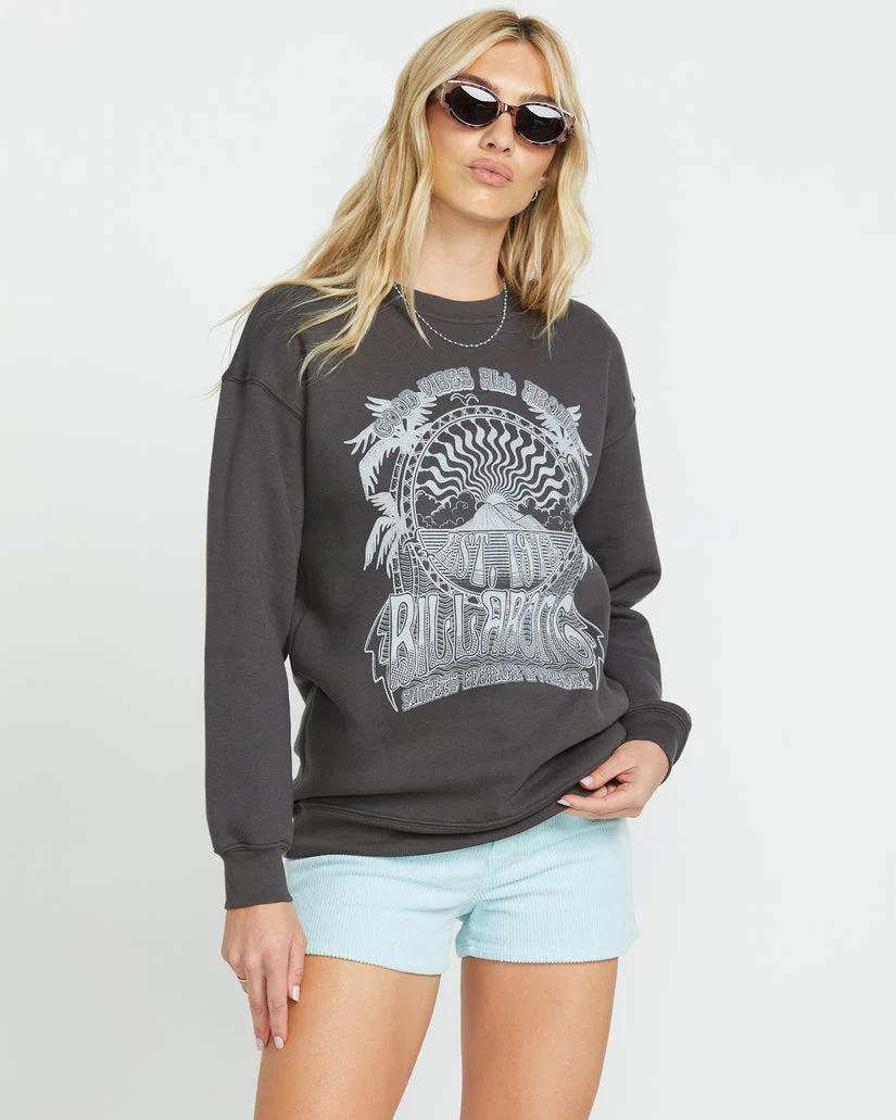 Billabong Palm Classics Crew Sweatshirt - OFF BLACK
