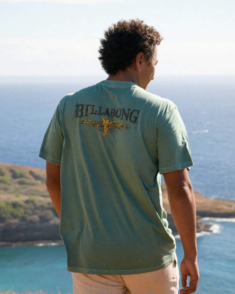 Billabong Pure Intentions Wave Washed Premium Short Sleeve T-Shirt - Seagreen