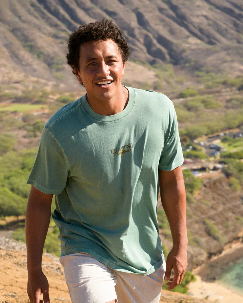 Billabong Pure Intentions Wave Washed Premium Short Sleeve T-Shirt - Seagreen - Image 2