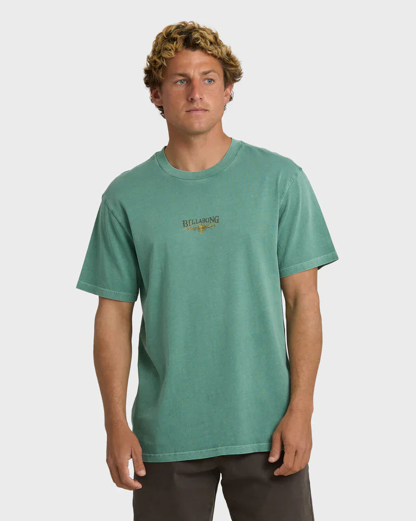 Billabong Pure Intentions Wave Washed Premium Short Sleeve T-Shirt - Seagreen - Image 3