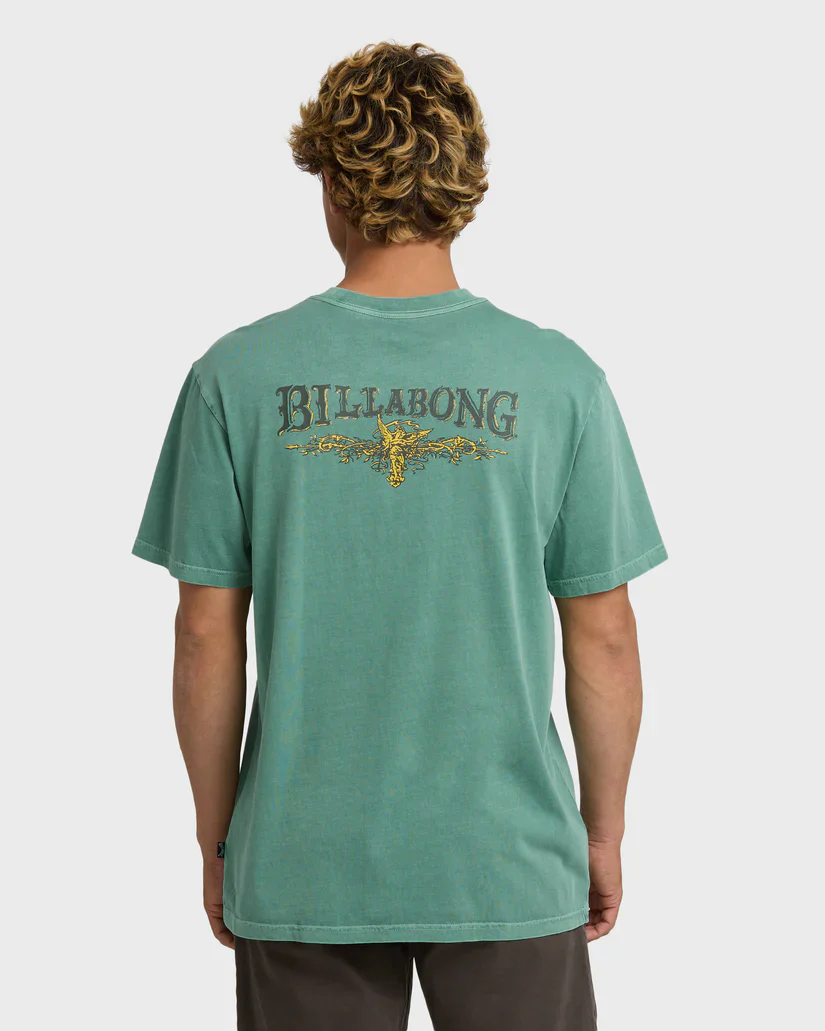 Billabong Pure Intentions Wave Washed Premium Short Sleeve T-Shirt - Seagreen - Image 4