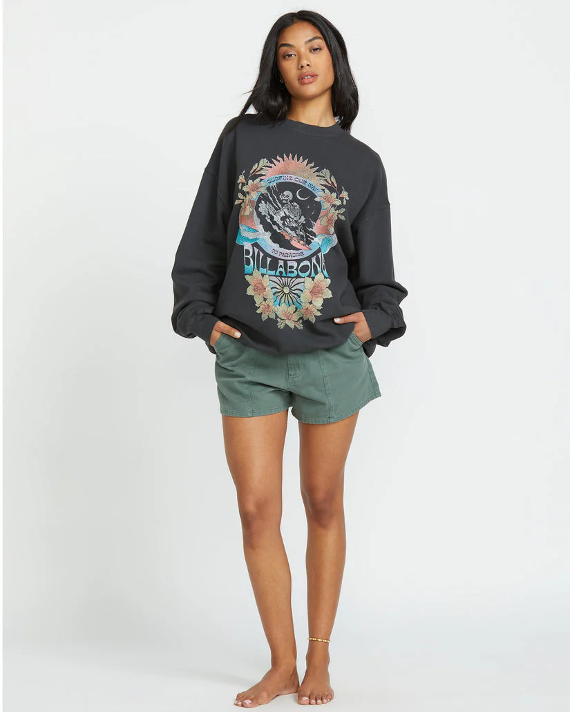 Billabong Ride In Crew Sweatshirt - Black Sands - Image 3