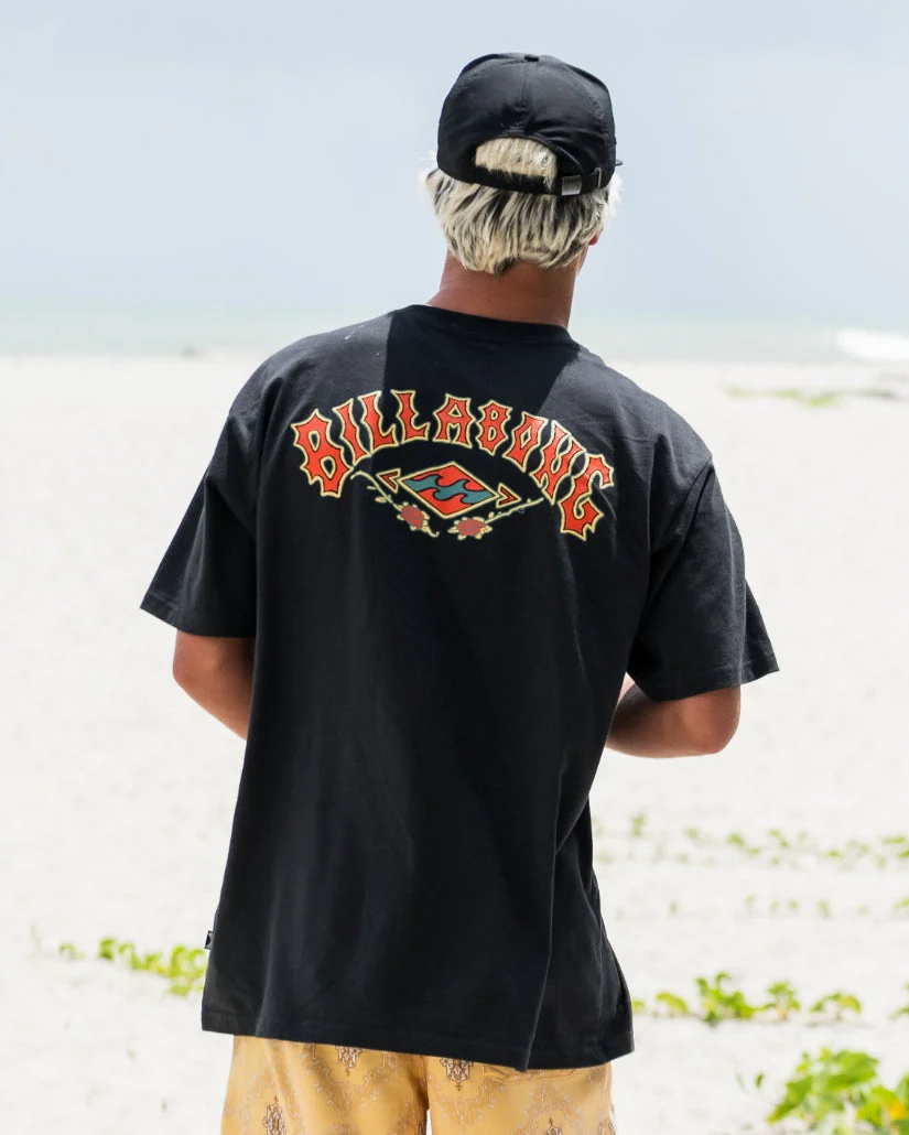 Billabong Rose Arch Regular Short Sleeve T-Shirt - Washed Black