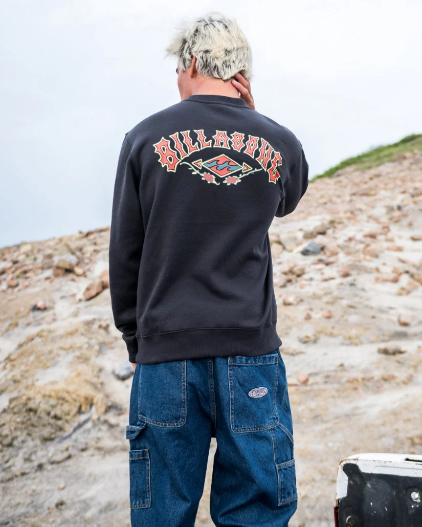 Billabong Short Sands Crewneck Sweatshirt - Washed Black