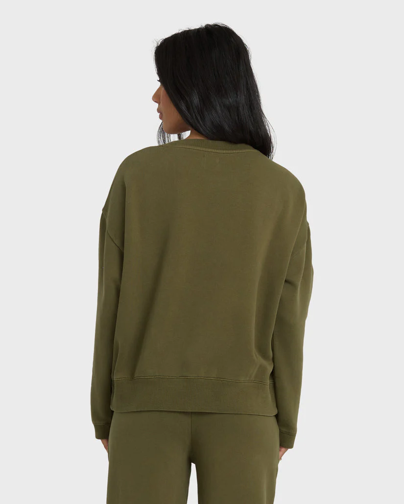Billabong Sightseer Wave Crewneck Sweatshirt - Martini Olive - Image 2