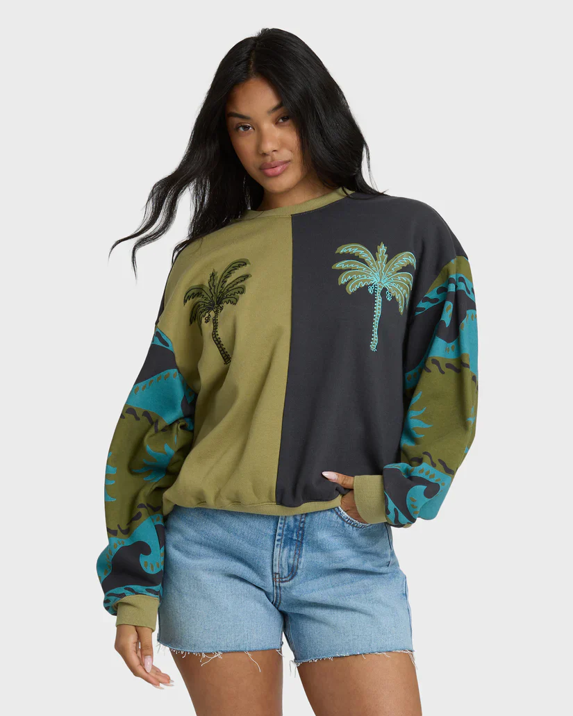 Billabong Split Palm Kendal Crewneck Sweatshirt - Cedar - Image 2