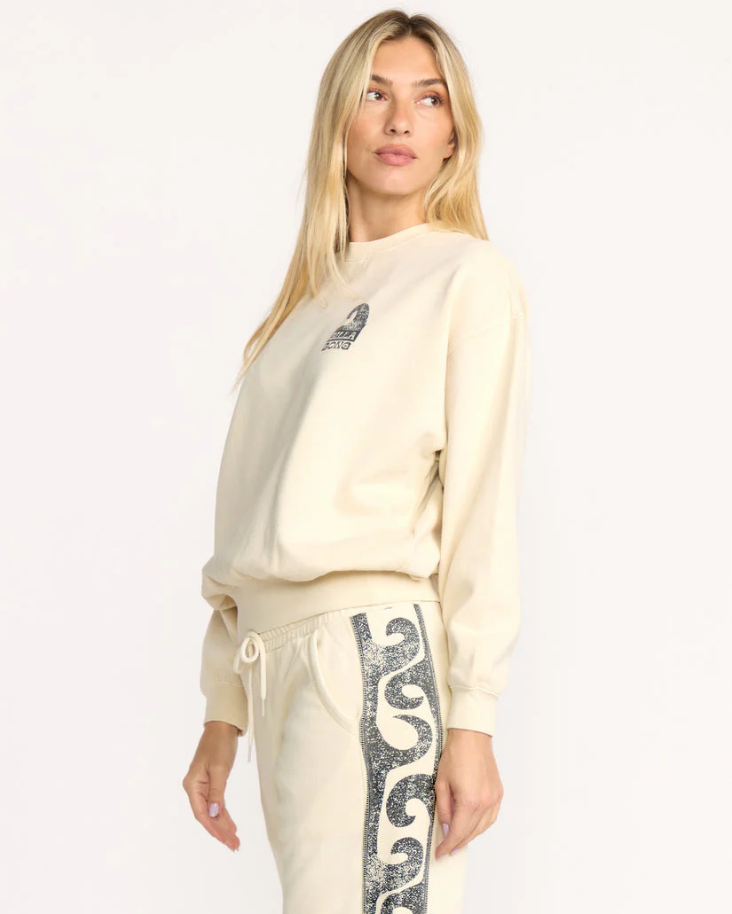 Billabong Sun Wave Livin Kendal Crewneck Sweatshirt - White Cap - Image 4