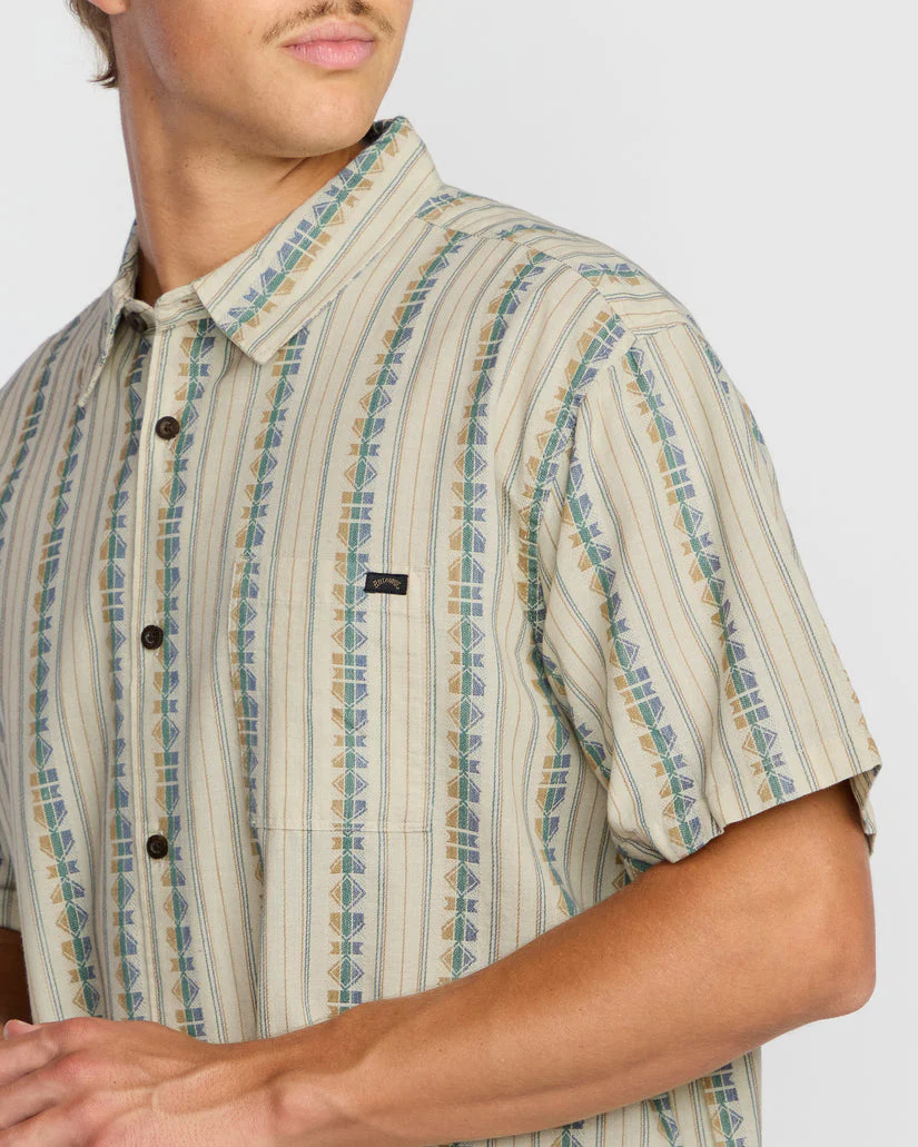 Billabong Sundays Jacquard Short Sleeve Shirt - Cream - Image 4