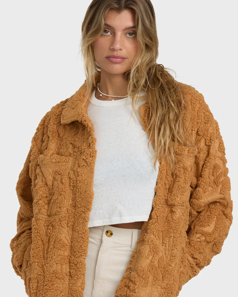 Billabong Sundown Sherpa Shacket - Camel - Image 2