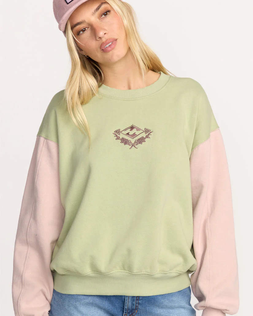 Billabong The Original Vibes Kendal Crewneck Sweatshirt - Pistachio Gfm0