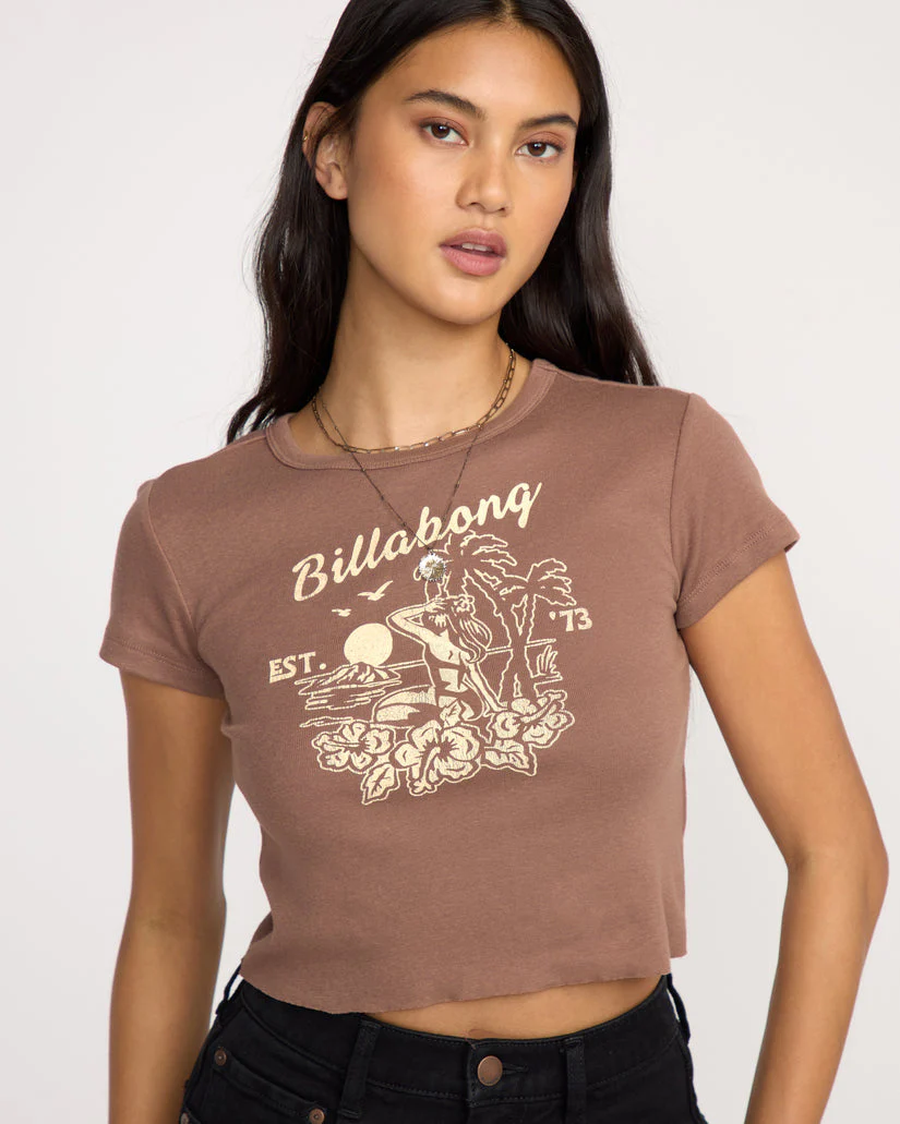 Billabong Tropic Happenings Short Sleeve T-Shirt - Espresso Brown - Image 3