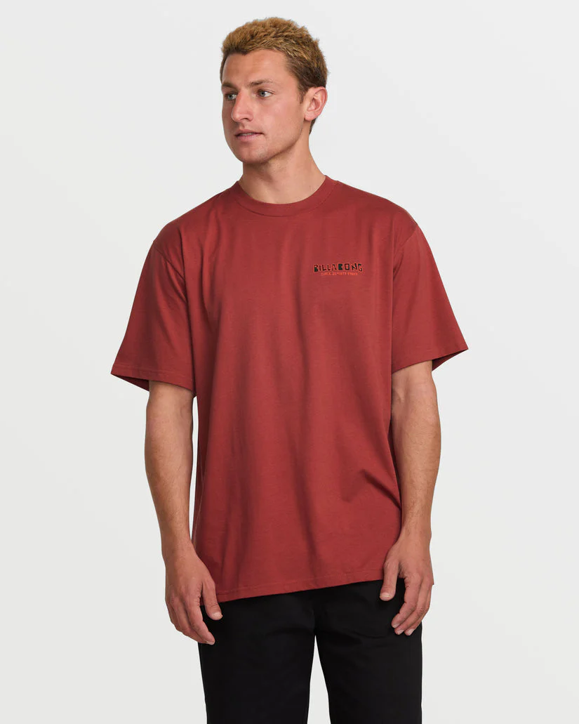 Billabong Twin Peaks Regular Short Sleeve Tee - DUSTY RED - Image 2