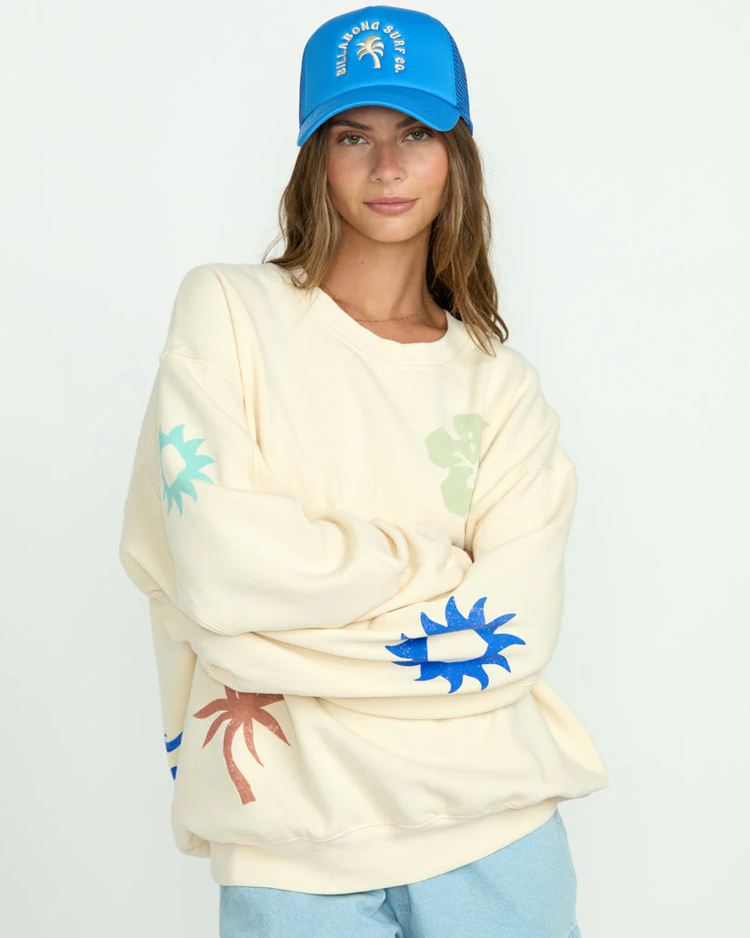 Billabong Water Signs Kendal Crewneck Sweatshirt - White Cap - Image 3