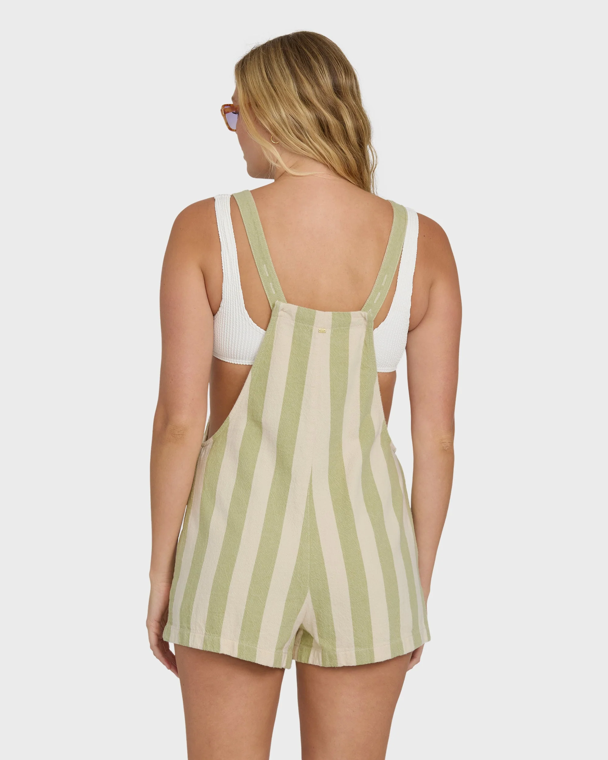 Billabong Women's Beach Crush Yarn-Dyed Overalls - Cactus - Image 2