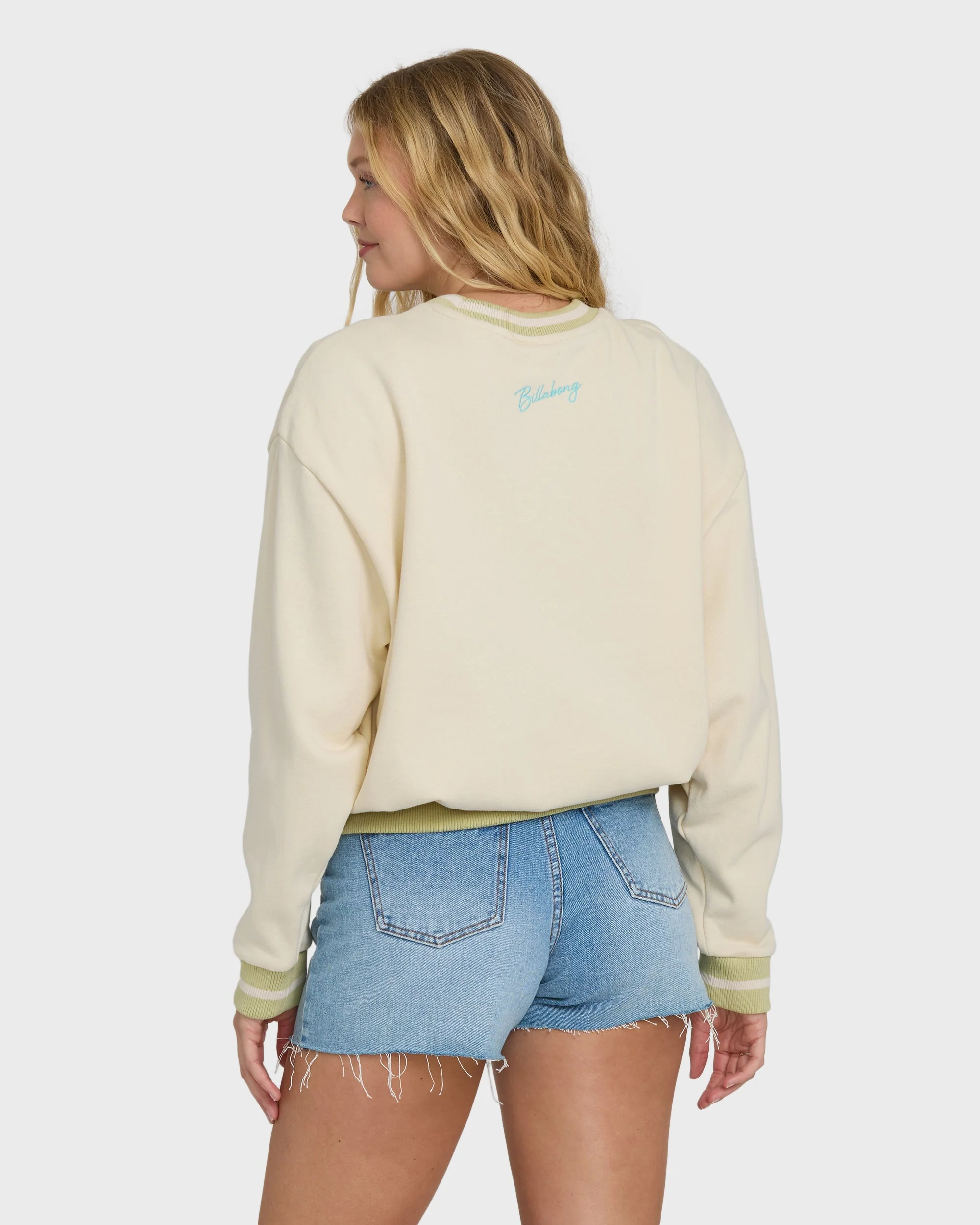 Billabong Women's Summer Dreams Kendal Crewneck Sweatshirt - White Cap - Image 2