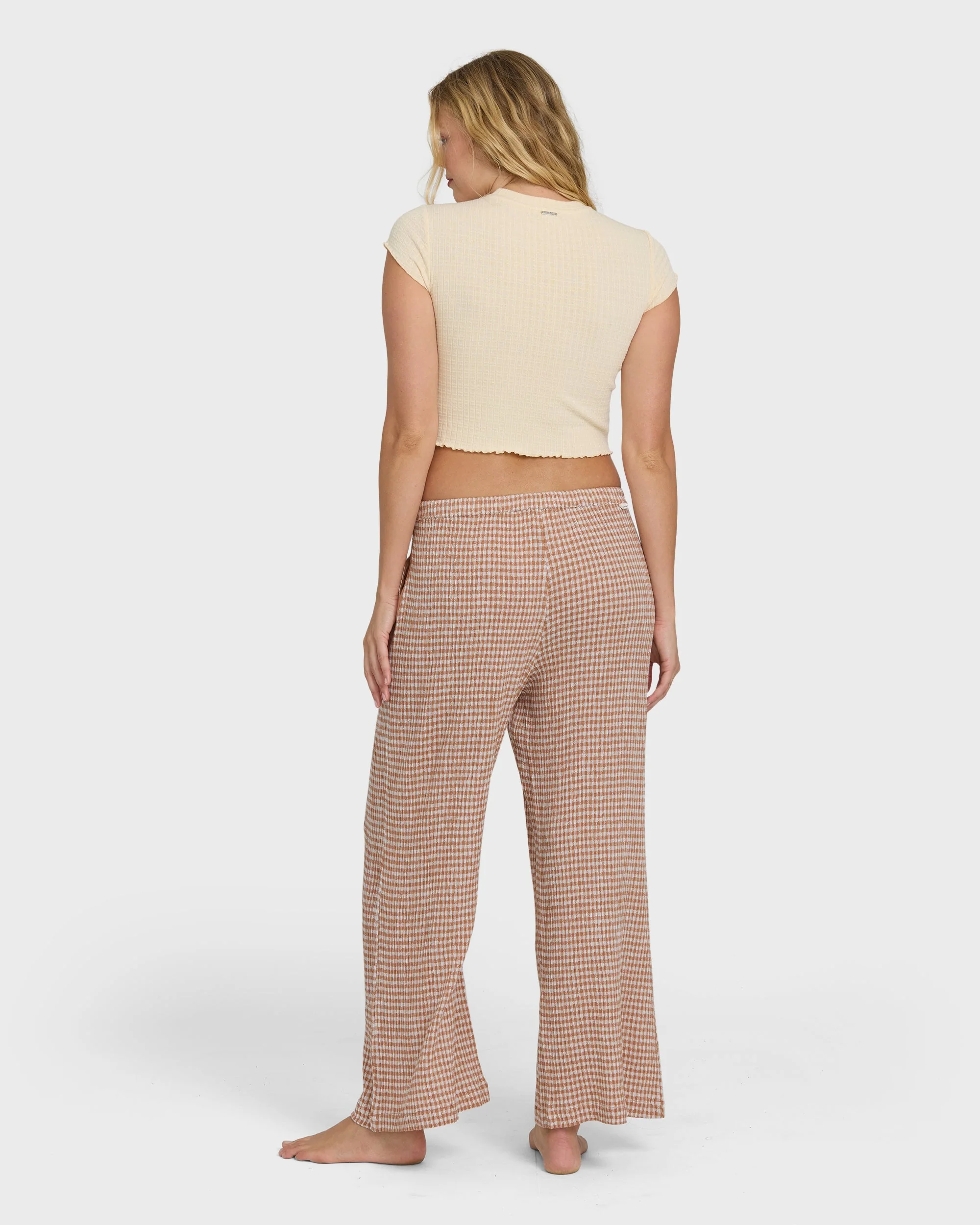 Billabong Women's Wanderer Bitty Check Pants - Sugar Almond - Image 2