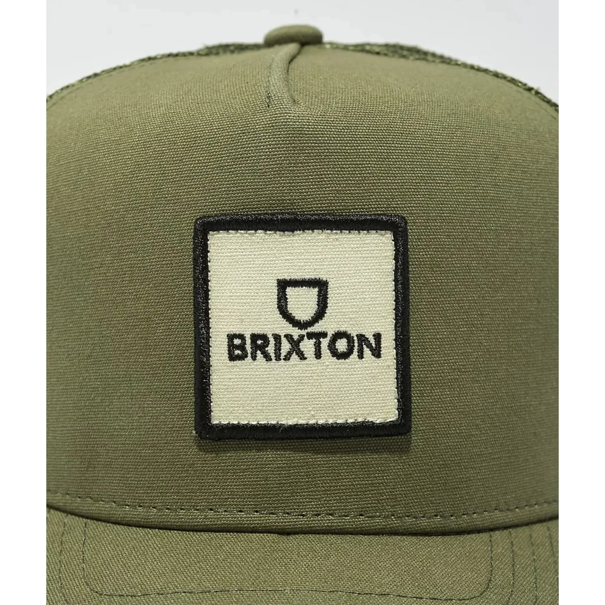 Brixton Alpha Block Netplus Mp Embroidered Patch Hat - Ivy Green/Sand - Image 3