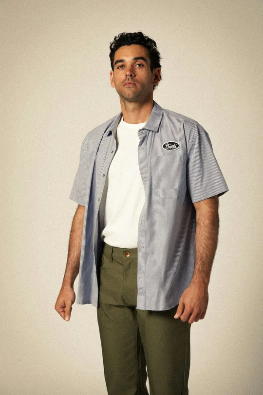 Brixton Builders Auto S/S Shirt - TWILIGHT BLUE - Image 3