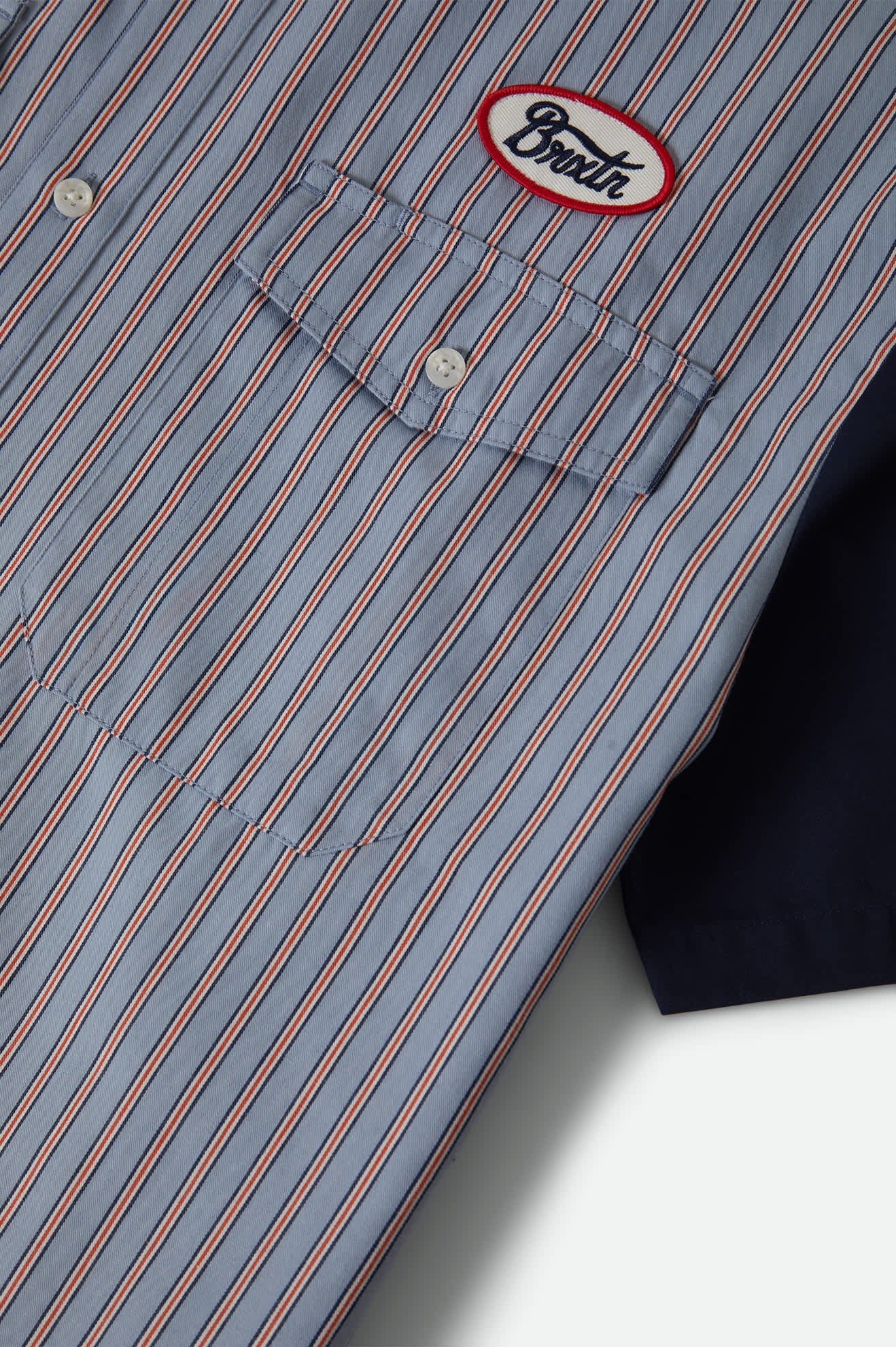 Brixton Builders Olson Shirt - Blue Aura Stripe - Image 5