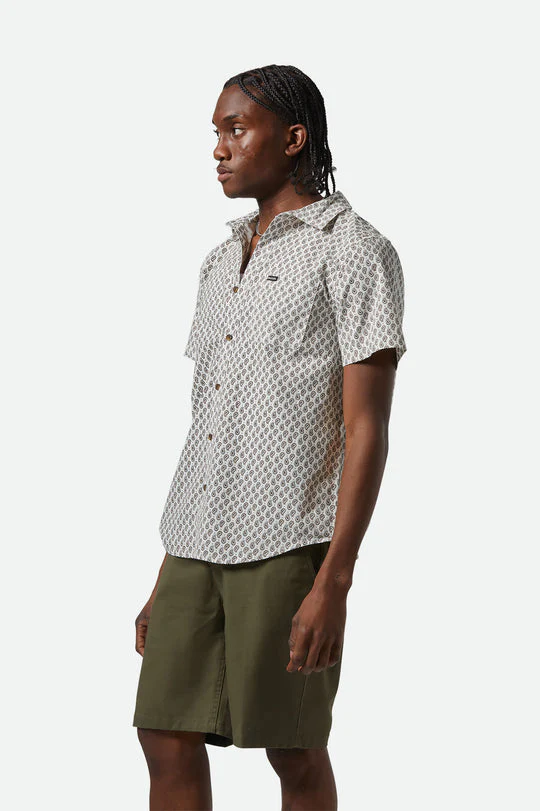 Brixton Charter Print S/S Shirt - OFF WHITE/PAISLEY - Image 2