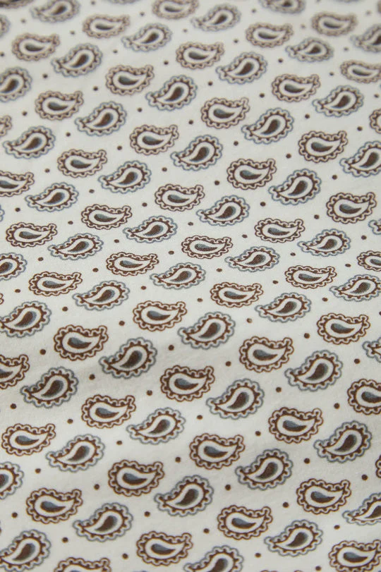 Brixton Charter Print S/S Shirt - OFF WHITE/PAISLEY - Image 4