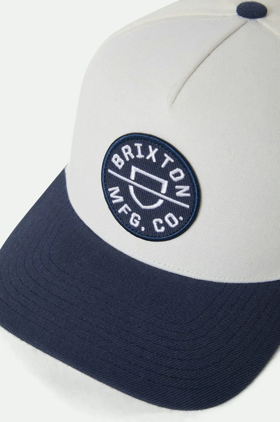 Brixton Crest Netplus Snapback - Mood Indigo/Off White - Image 3