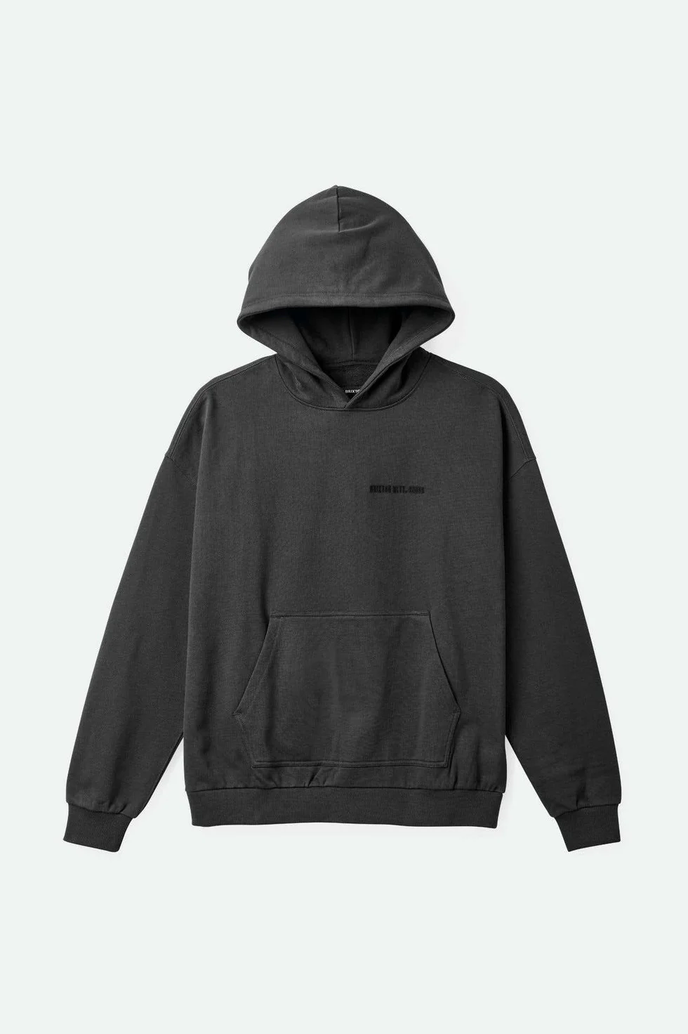Brixton Embroidered Heavyweight Oversized Hoodie - Black - Image 2
