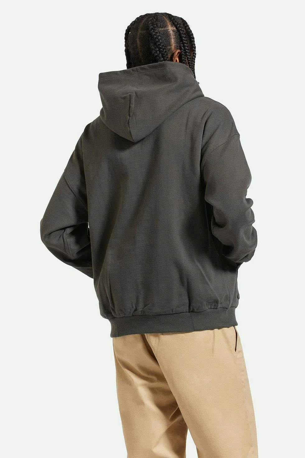 Brixton Embroidered Heavyweight Oversized Hoodie - Black - Image 3