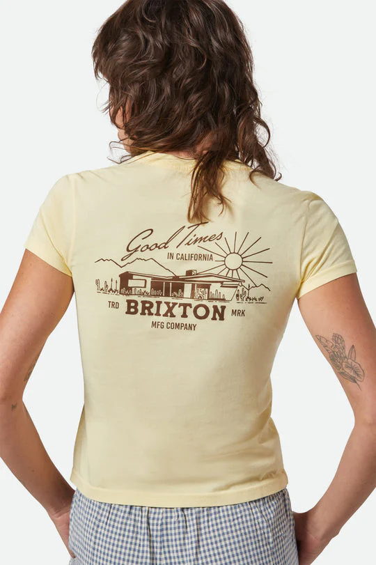 Brixton Good Times Fitted Crew T-Shirt - PANNA COTTA