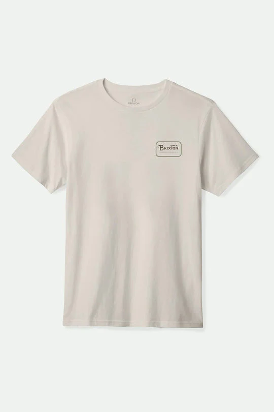 Brixton Grade S/S Standard T-Shirt - CREAM/DARK BROWN/WASHED OLIVE - Image 2