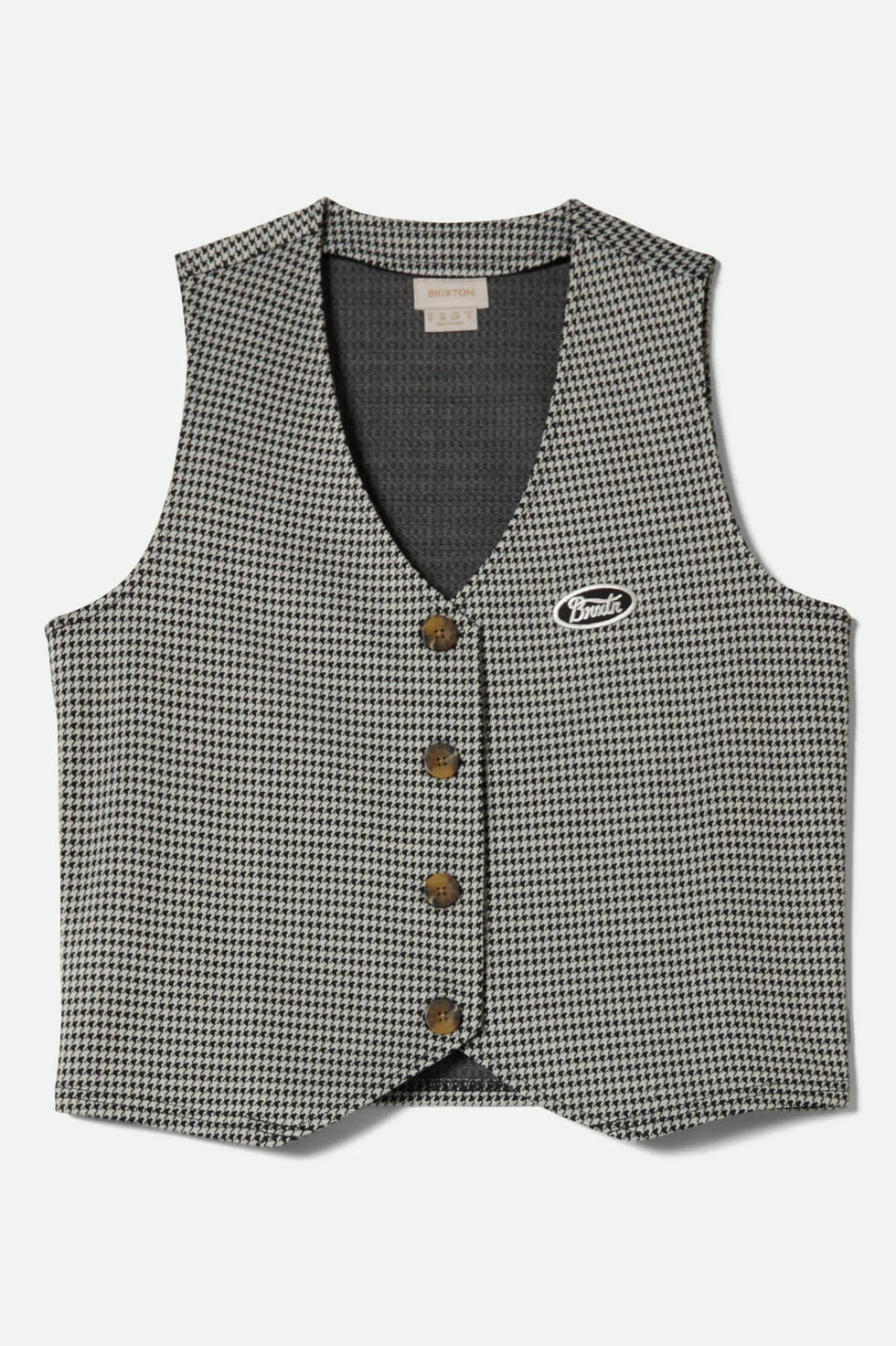 Brixton Houndstooth Leisure Vest - Winter White/Black - Image 2