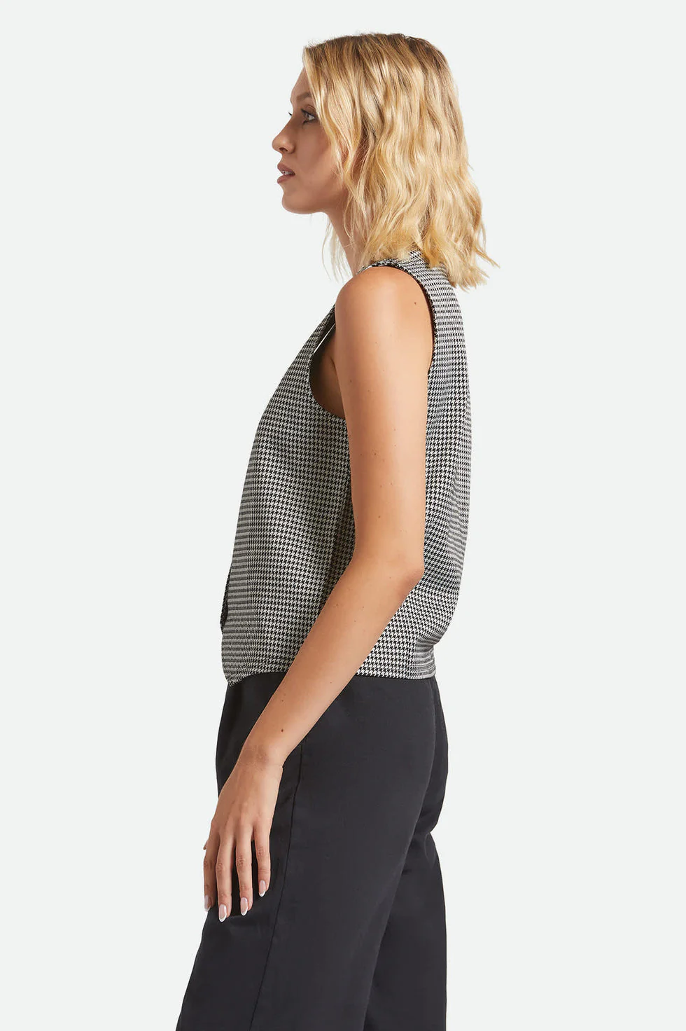 Brixton Houndstooth Leisure Vest - Winter White/Black - Image 4