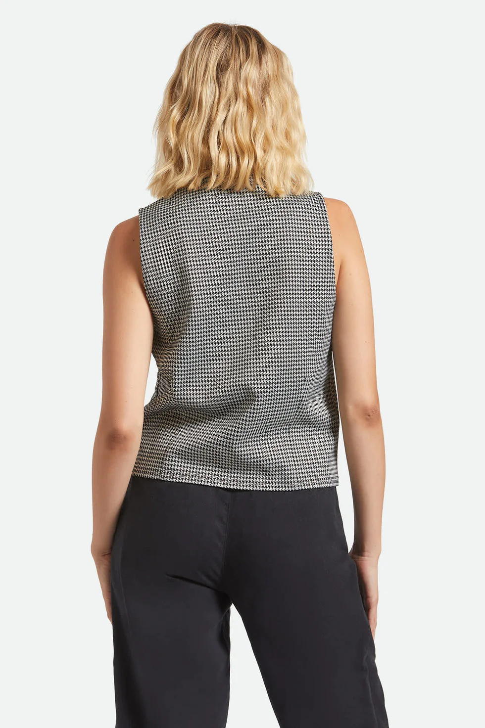Brixton Houndstooth Leisure Vest - Winter White/Black - Image 5