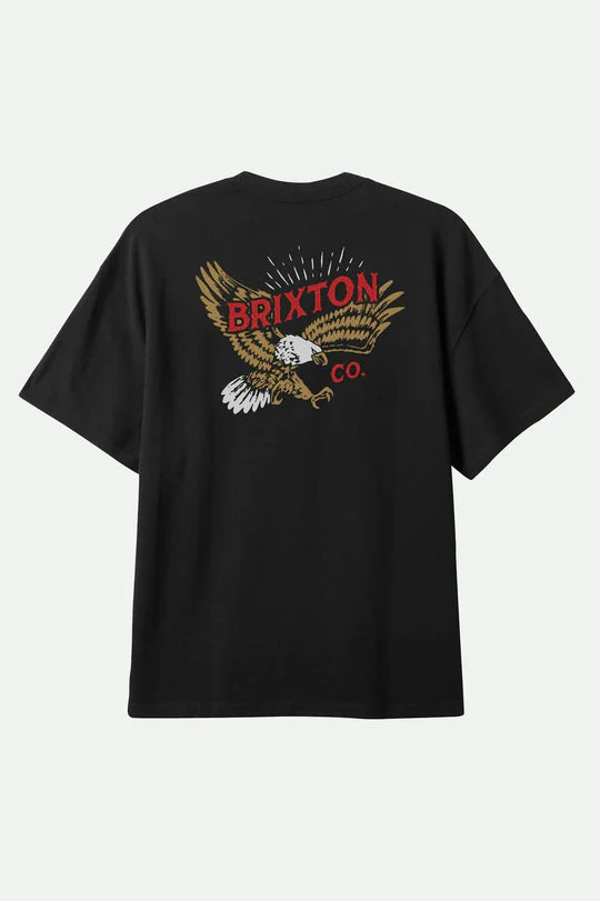 Brixton Keller S/S Standard T-Shirt - BLACK WORN WASH