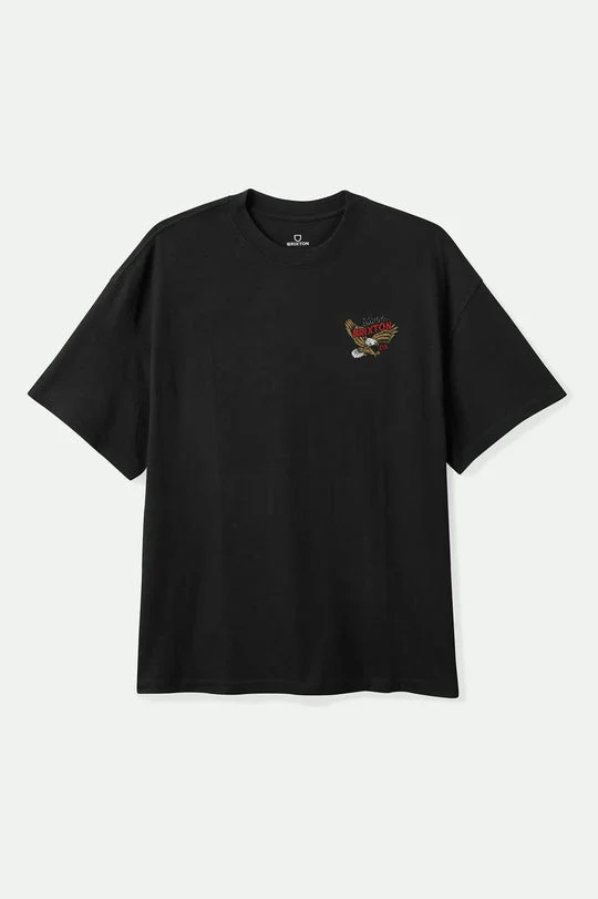 Brixton Keller S/S Standard T-Shirt - BLACK WORN WASH - Image 2