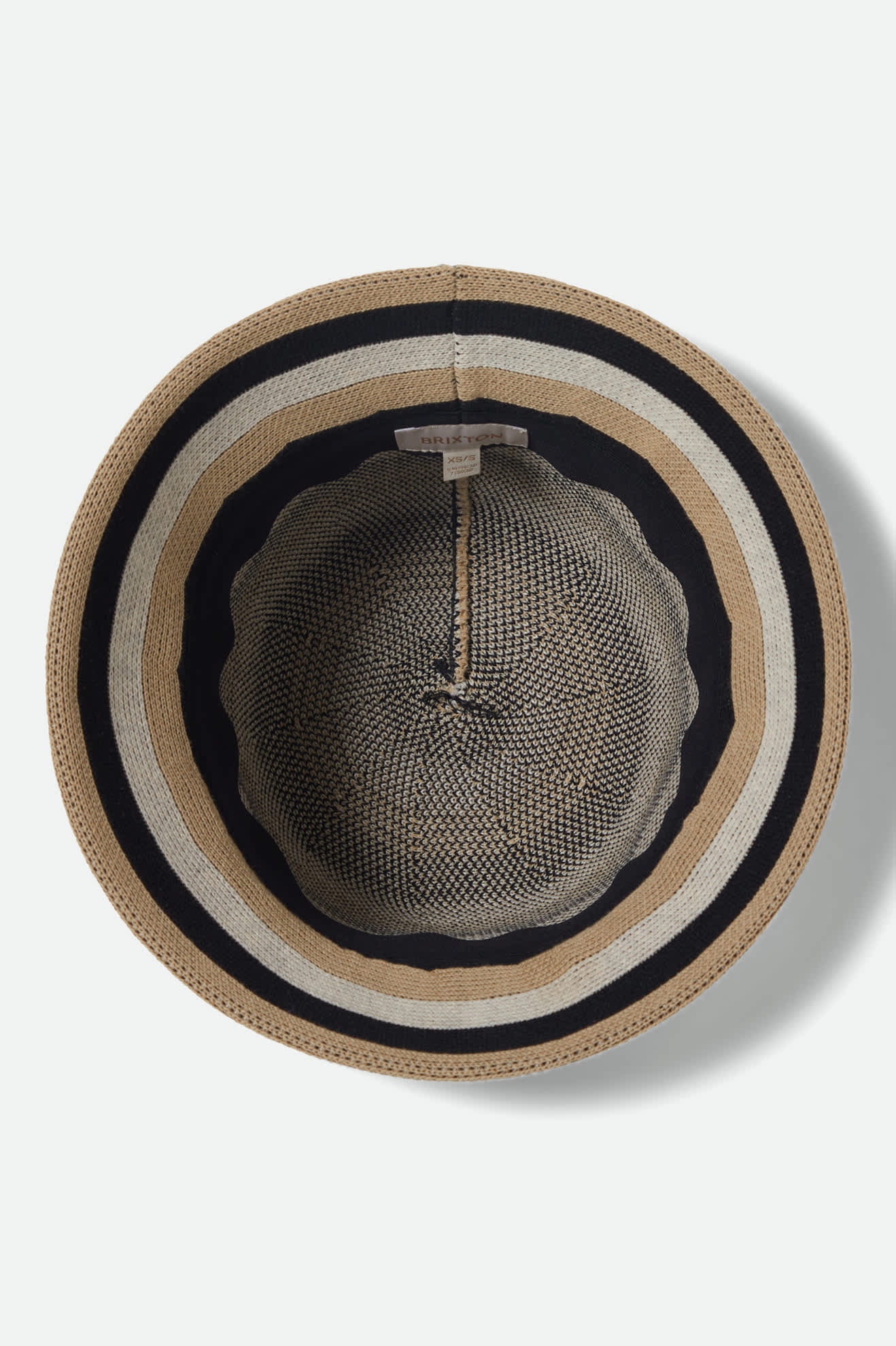 Brixton Lisboa Knit Packable Bucket Hat - Black/Sand/Whitecap - Image 4
