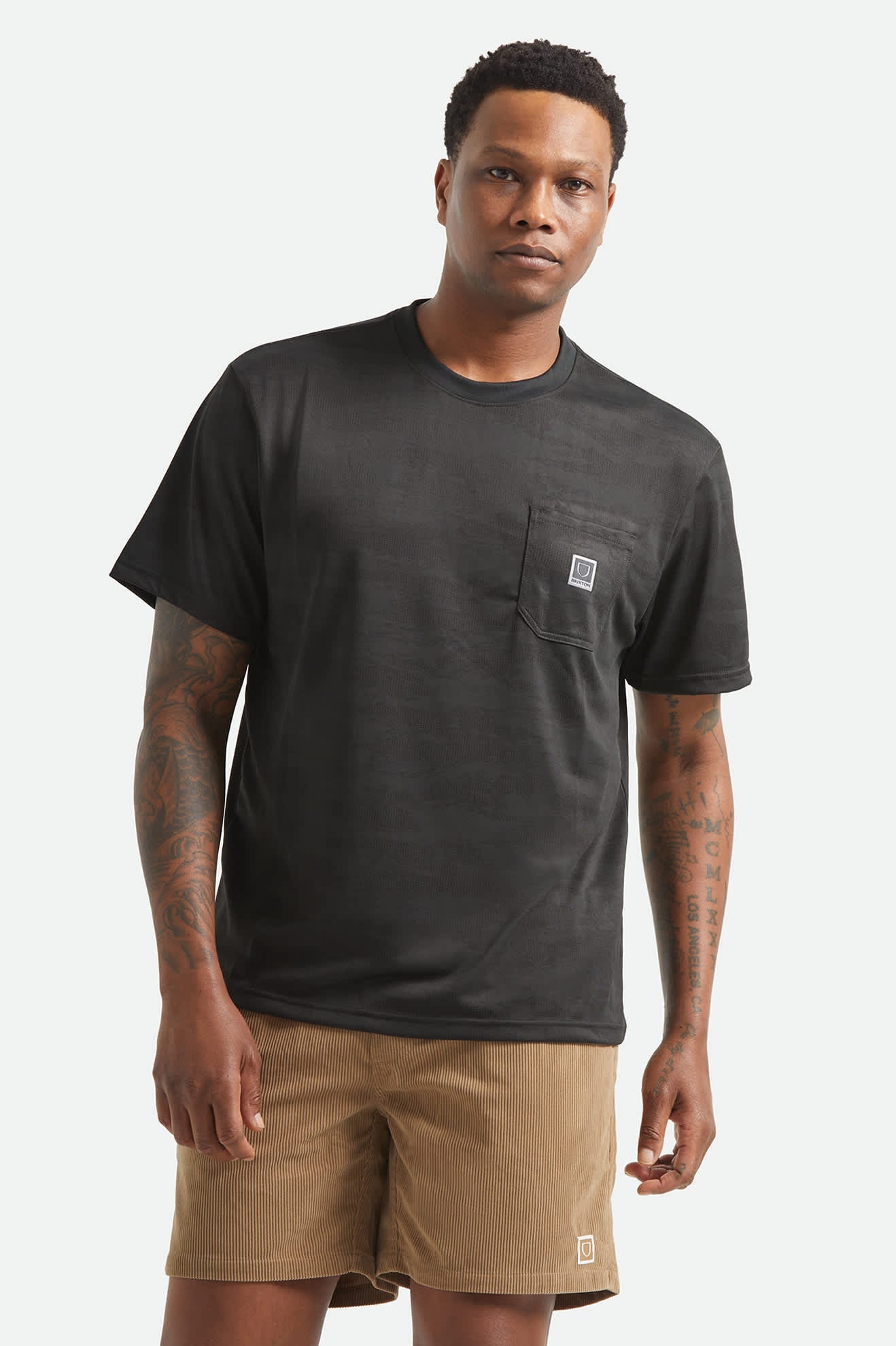 Brixton Men's Journey Short Sleeve Pocket T-Shirt - Black Tiger Camo - Image 2