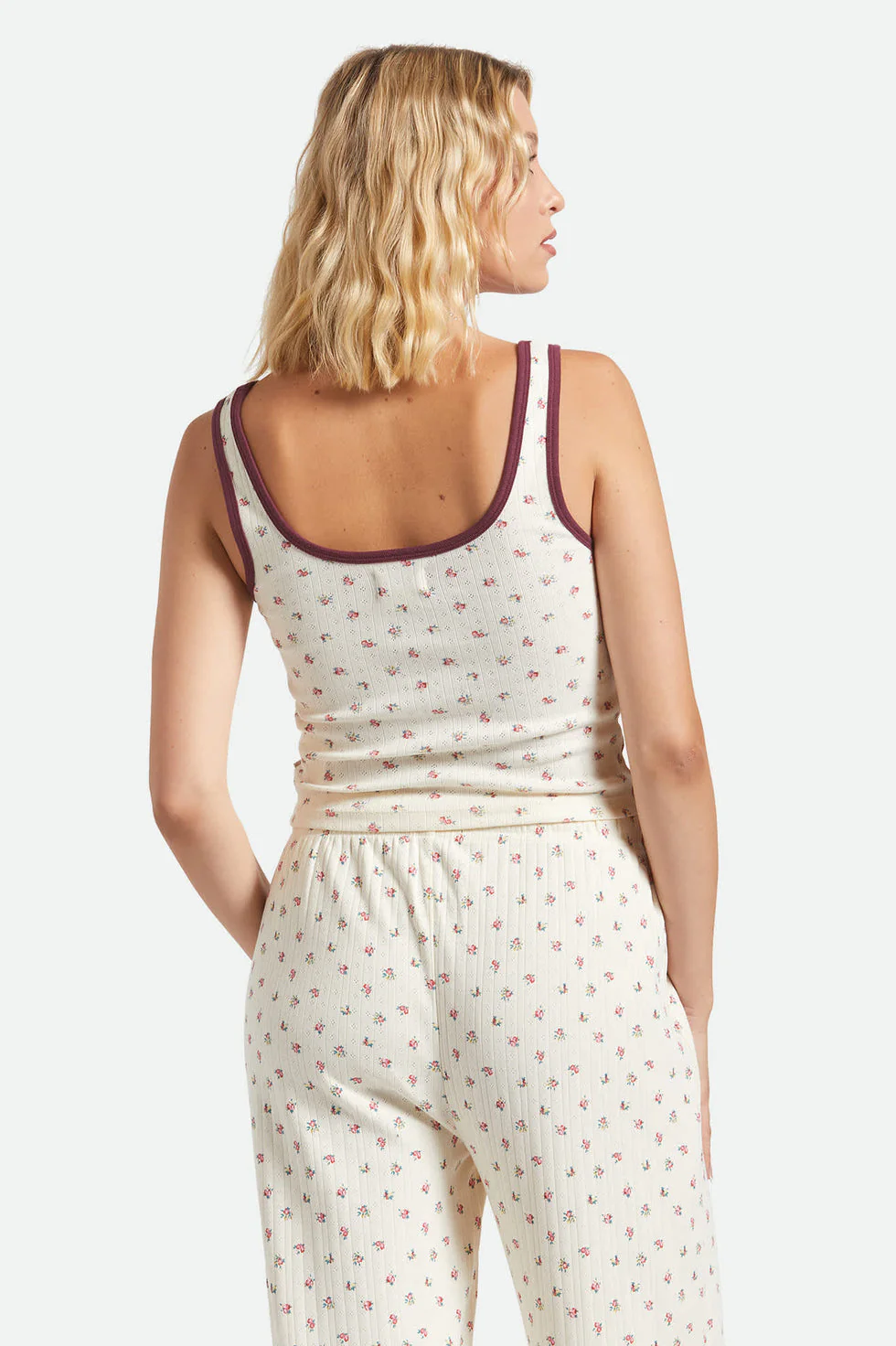 Brixton Off Duty A-Tank - Floral Pointelle - Image 3