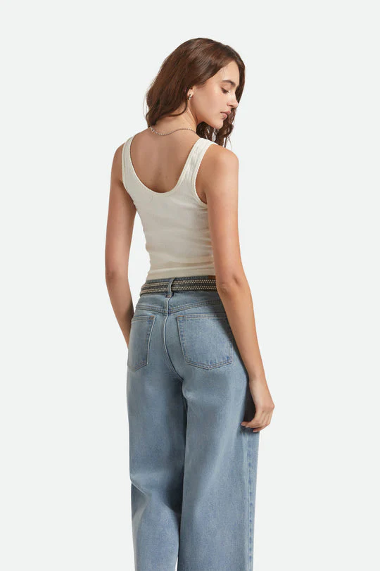 Brixton Pointelle Slim Fit Tank - White - Image 2