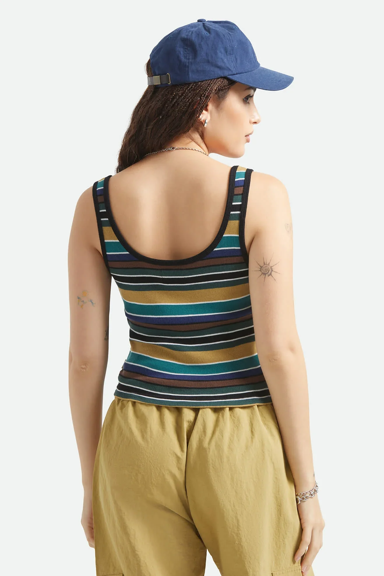 Brixton Ringer Organic A-Tank - Multi Retro Stripe - Image 3
